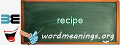 WordMeaning blackboard for recipe
